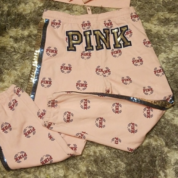 Large VS Pink Bling hoodie and jogger set - Picture 4 of 4
